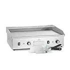 Klarstein Barbecue Elettrico, Griglia Elettrica Senza Fumo, Piastra Elettrica per Cucinare, Display LED, 2 Spatole, Bistecchiera Elettrica in Acciaio Inox, per Camping e Ristorante, 200W Argento