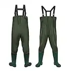 Einfeben Wathose 70 Denier Nylon Fisch Teich Anglerhose Wasserdicht Fischer Teichhose Gummi mit Stiefel Angler Watstiefel PVC rutschfest Wathosen Gr.42/43