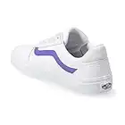 Vans Women's Ward Deluxe Sneaker (White/Purple Leather, 6.5)