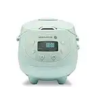 Reishunger Digital Mini Rice Cooker & Steamer - Mint - Keep Warm Function & Timer - Premium Inner Pot - Small Multi Cooker with 8 Programmes & 7-Phase-Technology