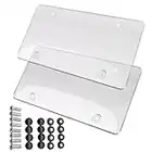 License Plate Covers in a Pack of 2 (with Bolts) – with Rust Proof, Resist Shock & Weather Resistance - License Plate Frame for Protection (Clear)