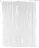 Amazon Basics Water Resistant 8-Gauge PEVA Shower Curtain Liner with Metal Grommets and Plastic Shower Hooks - 72" x 72", Clear