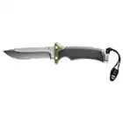 Gerber Gear Ultimate Survival Knife - Fixed Blade Knife with Fire Starter, Sharpener, and Emergency Whistle Knife Sheath - 4.75” Stainless Steel Blade,Grey