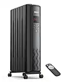 Dreo Radiator Heater, Upgrade 1500W Electric Portable Space Oil Filled Heater with Remote Control, 4 Modes, Overheat & Tip-Over Protection, 24h Timer, Digital Thermostat, Quiet, Indoor