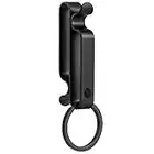 KeyUnity KM00 Clip de llavero de titanio para cinturón Llavero de liberación rápida de doble cara con llavero desmontable (negro)