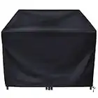 Ankier Garden Furniture Covers, Waterproof, Anti-UV, Heavy Duty 420D Oxford Fabric Rattan Furniture Cover for Cube Set, Patio, Outdoor (125x125x74cm) - Black