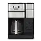 Cuisinart SS-GB1 Coffee Center Grind and Brew Plus Moulin à café intégré, cafetière et infuseur à service unique avec 170,1 g, 226,8 g et 283,5 g, noir/argent, 12 tasses en verre