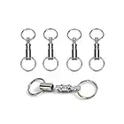 Handy Basics 4 Pack Quick Release Detachable Pull Apart Keychain Silver