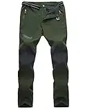 MAGCOMSEN Mens Hiking Pants Work Pants Cargo Pants Lightweight Quick Dry Pants Travel Pants Spring Pants Waterproof Pants Zipper Pockets Hiking Pants for Men Green