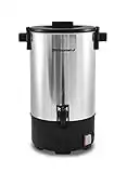 Elite Gourmet CCM-035 Maxi-Matic 30 Cup Stainless Steel Coffee Urn Removable Filter For Easy Cleanup, Two Way Dispenser with Cool-Touch Handles Electric Coffee Maker Urn, Stainless Steel