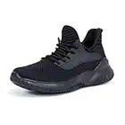 Women Running Trainers Walking Shoes - Ladies Tennis Trainer Mesh Comfortable Sneakers Gym Shoes for Outdoor Workout Exercise Black Size 6