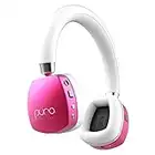 Puro Sound Labs PuroQuiets Volume Limited On-Ear Active Noise Cancelling Bluetooth Headphones – Lightweight Headphones for Kids with Built-in Microphone – Safer Sound Studio-Grade Quality (Hot Pink)