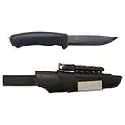 Morakniv Bushcraft Carbon Steel Survival Knife with Fire Starter and Sheath, Black, 9.1 in. (M-11742)