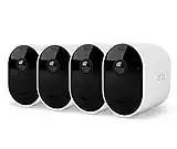 Arlo Pro 4 2K IP Überwachungskamera Aussen 4er Set | Qualitätsprodukt | Kabellos | Licht | Farb-Nachtsicht | Bewegungsmelder | Sirene | Kein Hub Benötigt | 3 Monate Secure Testzeitraum