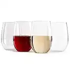 hotder Lot de 4 verres à vin Tritan en plastique incassable sans pied pour vin rouge et vin blanc, 470 ml, lot de 4 pour fête, piscine, maison (470 ml)