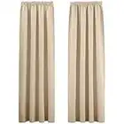 PONY DANCE Tende Beige Isolanti Termiche da Interno - Tende per Salotto Eleganti 2 Pannelli 140x220 CM Tenda Oscurante con Fettuccia Tende Cameretta Bimbo Oscuranti