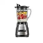 Hamilton Beach Power Elite Wave Action Blender for Shakes and Smoothies, Puree, Crush Ice, 40 Oz Glass Jar, 12 Functions, Stainless Steel Ice Sabre-Blades, Black (58148A)