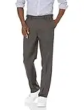 Amazon Essentials Pantalón de Vestir sin Pinzas de Cintura Expansible y Ajuste Clásico Hombre, Gris Oscuro, 42W / 29L