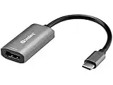 Sandberg HDMI Capture Link to USB-C, Adaptateur 4K HDMI vers USB-C, Full HD 1080p 30FPS, Dispositif de Capture Vidéo pour Diffuser des Vidéos de Jeu Xbox PS4 Switch TV, Liaison HDMI vers USB-C