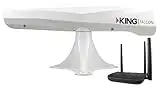 KING KF1000 Falcon Automatic Directional WiFi Antenna with WiFiMax Router and Range Extender - White