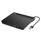 Lecteur CD/DVD Externe, Cocopa USB 3.0 Graveur Enregistreur Portable RW/ROM Mince Transmission Rapide Câble USB Intégrée Windows/Mac OS Apple/iMac/Macbook/Laptop/Desktops/PC Noir