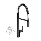 Moen Align Matte Black Motionsense Wave Sensor Touchless One-Handle High Arc Spring Pre-Rinse Pulldown Kitchen Faucet with Sprayer, Kitchen Sink Faucet for Bar, Farmhouse, Commercial, 5923EWBL