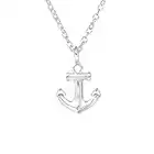 The Rose & Silver Company Women 925 Sterling Silver Anchor Necklace 45cm / 17.7"