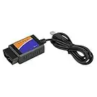 Scanner OBD2 Adaptateur USB ELM322 Ordinateur de Voiture OBD II vérifier Le Lecteur de Code Moteur Outil de Diagnostic Forscan Elmconfig Outils de numérisation pour citroën+Cable OBD USB