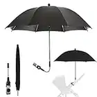 Baby Stroller Umbrella Parasol, 33.5" Universal Baby Parasol, 360 Degree Rotatable Parasol, UV Protection Waterproof Sun Umbrella with Clamp and Umbrella Handle for Trolley, Wheelchair, Beach Chair