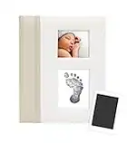 Pearhead First 5 Years Baby Memory Book with Clean-Touch Baby Safe Ink Pad to Make Baby’s Hand Or Footprint Included, Gender Neutral Registry Gift, Ivory Classic