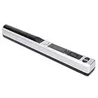 ASHATA Scanner de Documents Portable, Scanner de Poche Portable 300 600 900 DPI A4 Scanner de Documents Portable, pour Entreprise, Photo, Image, Reçus, Livres, Format JPG PDF(Argent Noir)