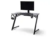 Robas Lund Bureau Gamer DX Racer 5 l'original, Table Gamer Noir Carbone optique, LxHxP 111x75x60 cm