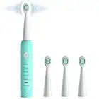 Sonic Electric Toothbrushes for Kids-5 Modes with Smart Timer, Waterproof USB Charging Rechargeable Ultrasonic Toothbrushes, 4 Replacement Brush Heads, Adults Power Toothbrush