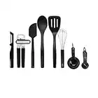 KitchenAid - Kit de 15 Ustensiles de Cuisine Variés, Résistants à la Chaleur et Lavables au Lave-Vaisselle - Noir