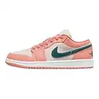 Nike Women's Air Jordan 1 Low UNC Basketball Shoe, Lt Madder Root/Dark Teal Green, 8.5