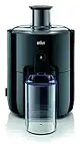 Braun PurEase SJ3100BK - Licuadora de 500W con un Diseño Compacto, Extracción en Frío, Depósito de 1.25 L, Jarra con Separador de Pulpa de 750ml, Color Negro