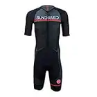 Sundried Mens Pro trifonction manches courtes Triathlon Ironman plus proche pour le Racing Tri Suit (Noir, XXL)