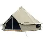 KingCamp Khan Glamping Bell Tent 4 Season Canvas Yurt Tent with Stove Jack 13.1ft / 16.4ft- 3 in 1 Tent and Canopy for Family Outdoor Camping, Glamping, Breathable Wall Tent