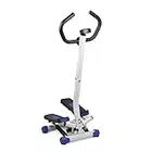 Wagan HealthMate Pivot Stepper Walkout Fitness Step Machine Trainer Exercise Stair Stepper Machine with Handlebar and Digital Display