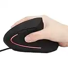 Wired Ergonomic Mouse, 3200dpi Optical Vertical Gaming Mouse, 6D Ergonomic Adjustable Optical Vertical Gaming Mouse with LED Suitable for PC Laptop(Black)