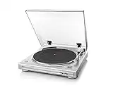 Denon DP29FE2 Record Player for Vinyl Records, Vinyl Turntable , MP3 & WAV, 33/45 RPM, Built-in Phono Equalizer, Including Removable Dust Cover & MM Cartridge, MC Compatible, Silver