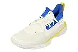 Under Armour Men's Curry 7 Basketball Shoe (White/Blue/Yellow, Numeric_9_Point_5)