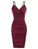 GRACE KARIN Party Dress for Women V-Neck Sexy Elegant Homcoming Cocktail Dress Wine Red L