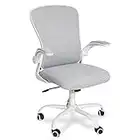 Fullwatt Office Chair, Flip-up Armrest Ergonomic Desk Chair Computer Task Chair Mesh with Armrests lumbar support Mid-Back for Home Office Conference Study Room, Grey