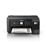 Epson Imprimante EcoTank ET-2821 avec réservoirs, Multifonction 3-en-1: Imprimante / Scanner / Copieur, A4, Jet d'encre couleur, Wifi Direct, Ecran, Faible coût par page, Kit d'encre inclus, Compact