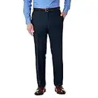 KENNETH COLE Reaction Men's Stretch Modern-Fit Flat-Front Pant, Navy, 36W x 30L