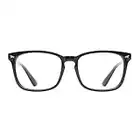 TIJN Blue Light Blocking Glasses for Women Men Clear Frame Square Nerd Eyeglasses Anti Blue Ray Computer Screen Glasses (Black)