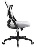 Home Office Chair Ergonomic Desk Chair Adjustable Height Mesh Computer Chair Swivel Task Chair with Flip-up Armrests (Grey&Black)