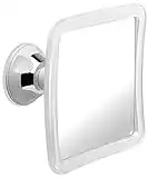 MIRRORVANA Fogless Shower & Shaving Mirror with Upgraded Suction Mount for Bathroom, Anti Fog & Mist Free Shatterproof Surface and 360° Swivel, 16cm x 16cm (1X Magnification)