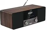 TechniSat DIGITRADIO 3 - Sistema Compacto de Radio Estéreo Dab (Dab+, FM, Reproductor de CD, Bluetooth, USB, Conexión para Auriculares, Entrada AUX, Radio Reloj Despertador, Pantalla OLED) Nogal